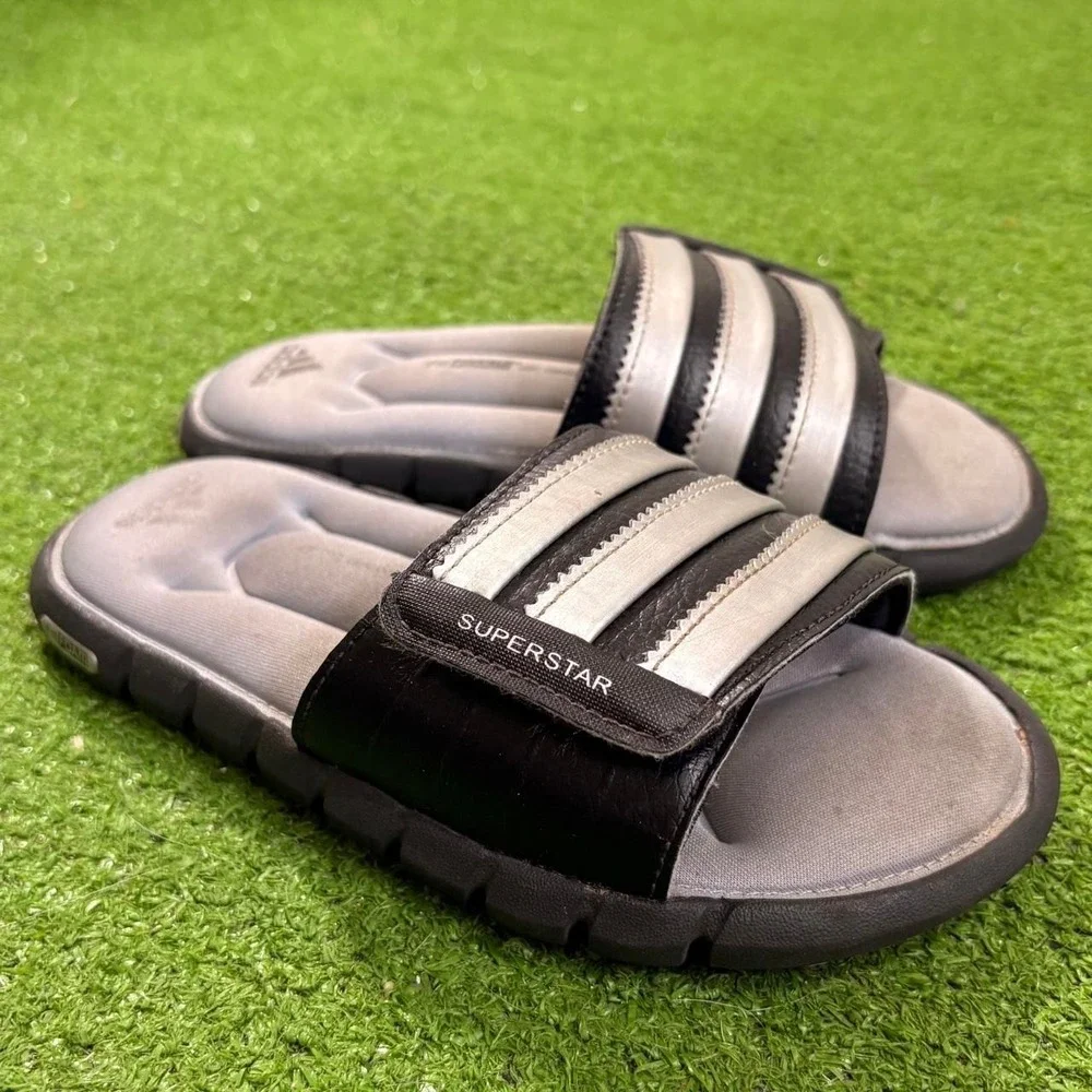 Vintage Y2K Adidas Superstar Kids Slip On Slides Sandals Size 1